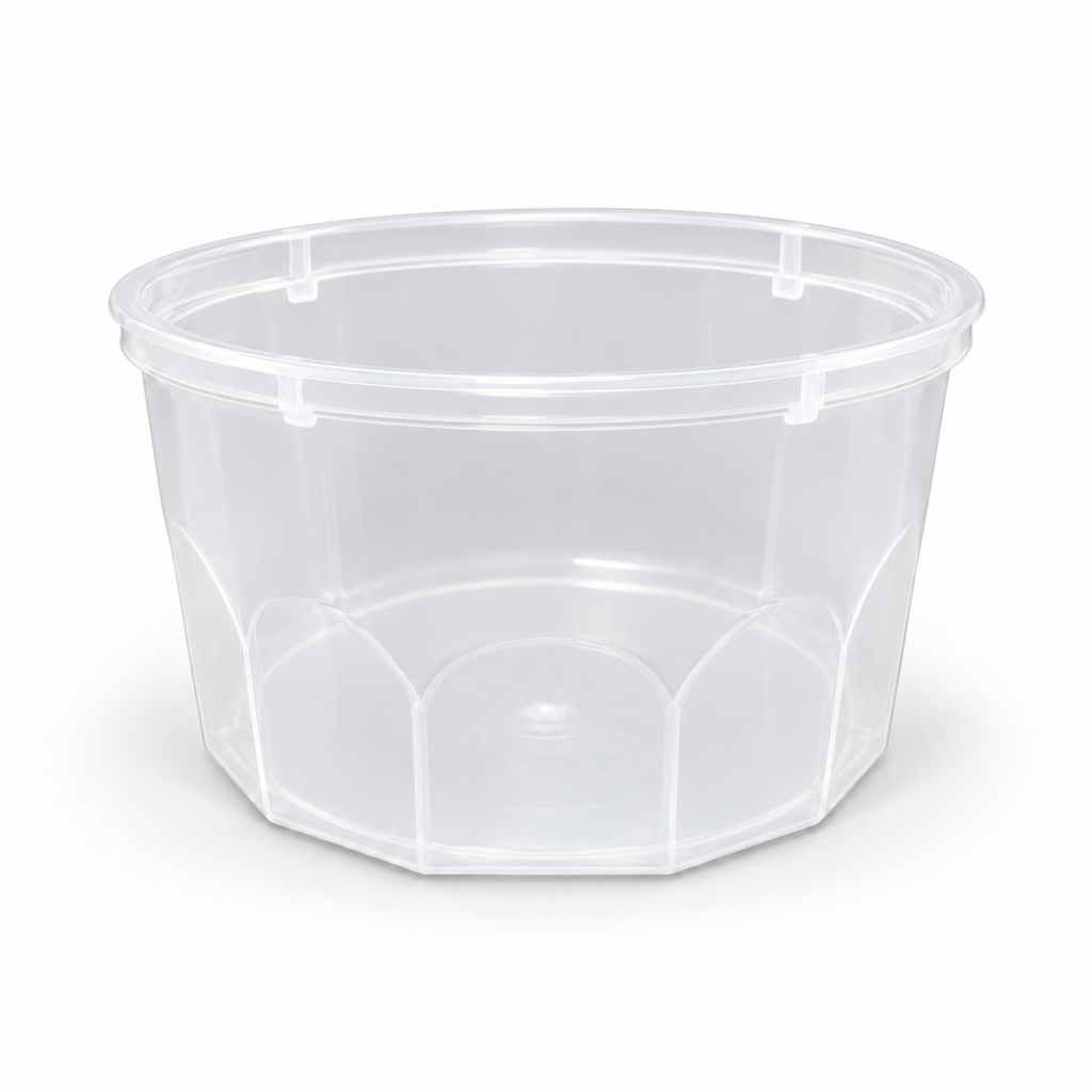 Ribbed plastic food service container 0.5 L