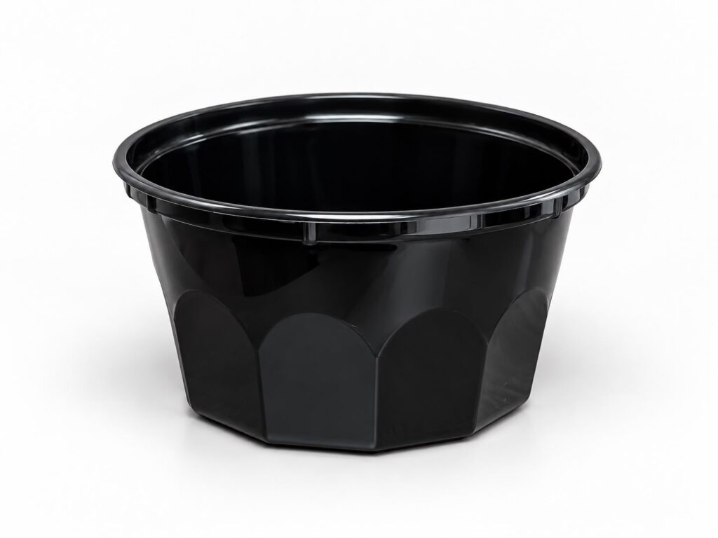 Pojemnik plastikowy gastronomiczny karbowany 0,5 L Czarny